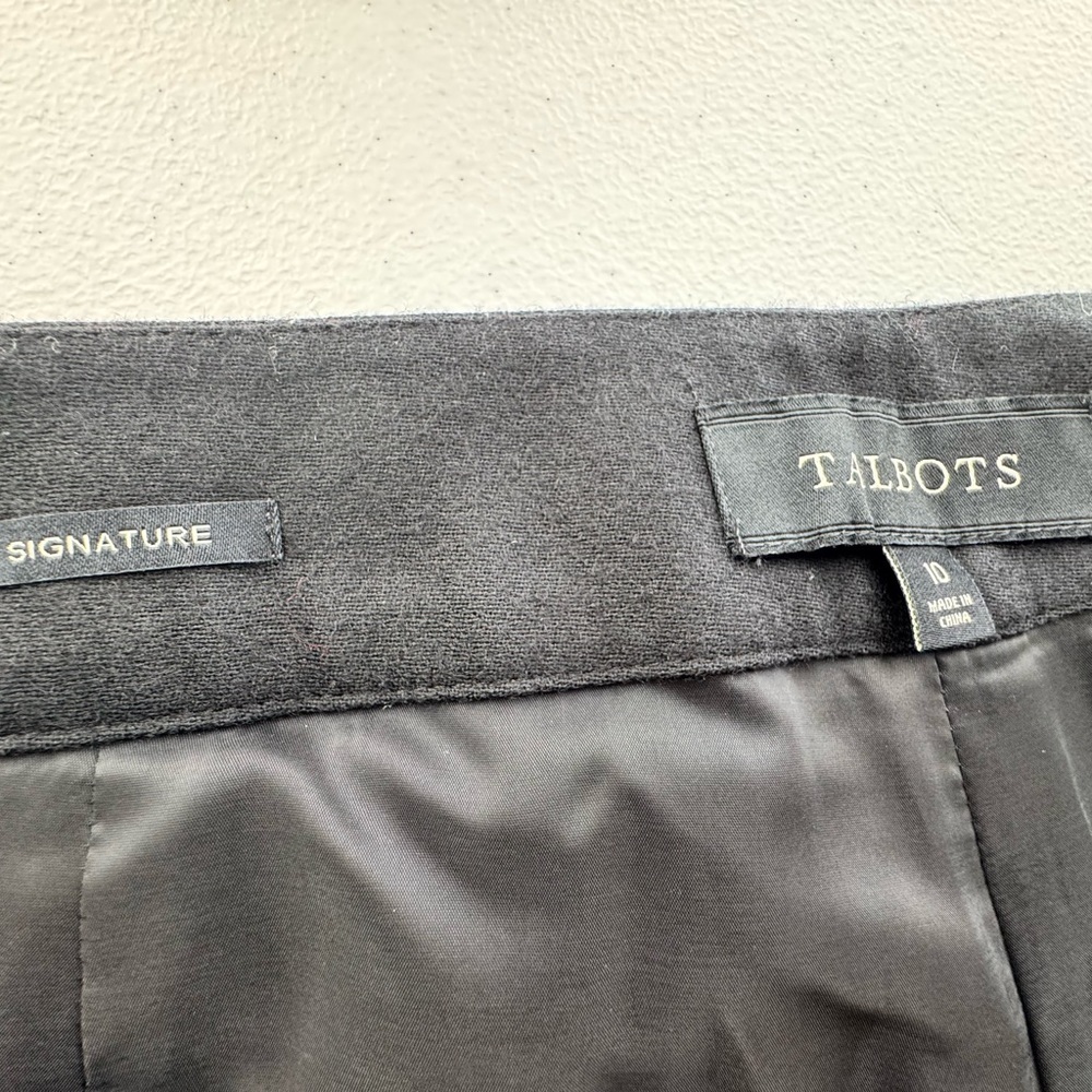 Talbots Black Marzotto Italian Wool Blend Beaded Hem Ankle Pants Size 10 - Picture 7 of 8